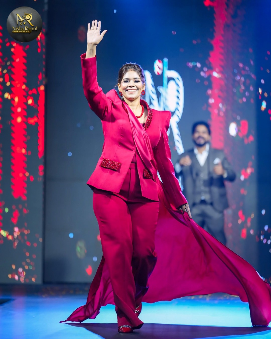 Ruby Power Drape Pantsuit