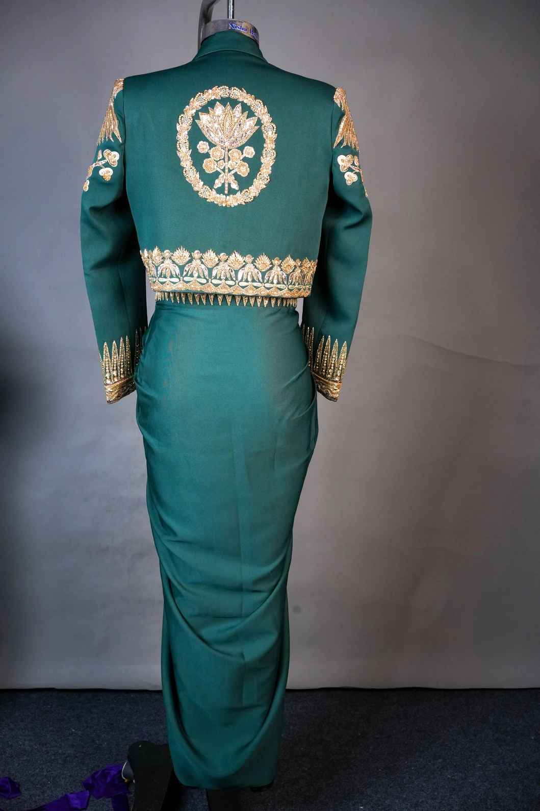 Emerald Royal Drape Saree Set