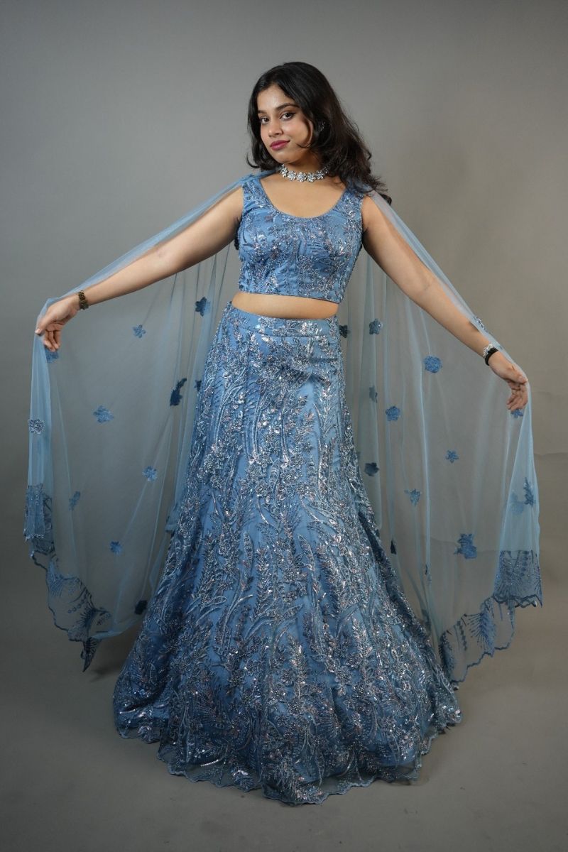 Electric Blue Sarees Design