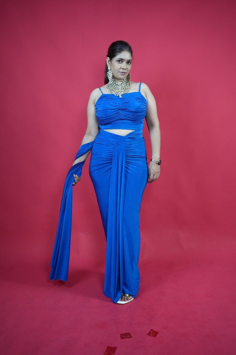 Nisha Blue Sarees